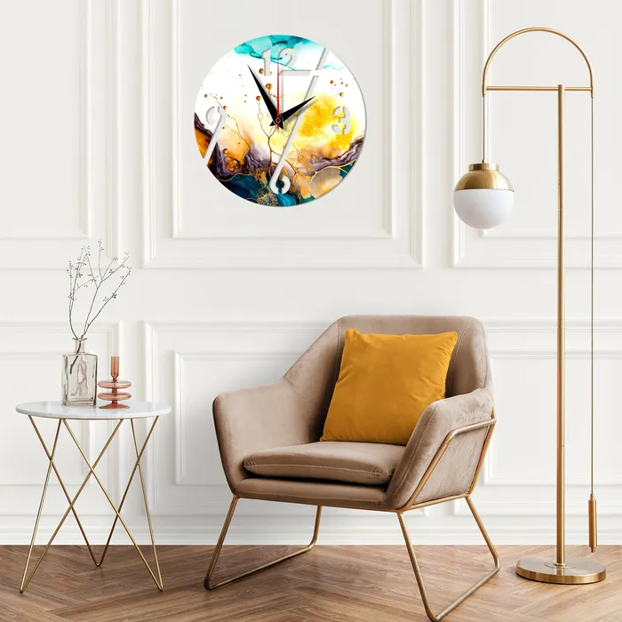 4 Digits MDF Wall Clock Base 50cm Dia Resin Art Hub Earrings