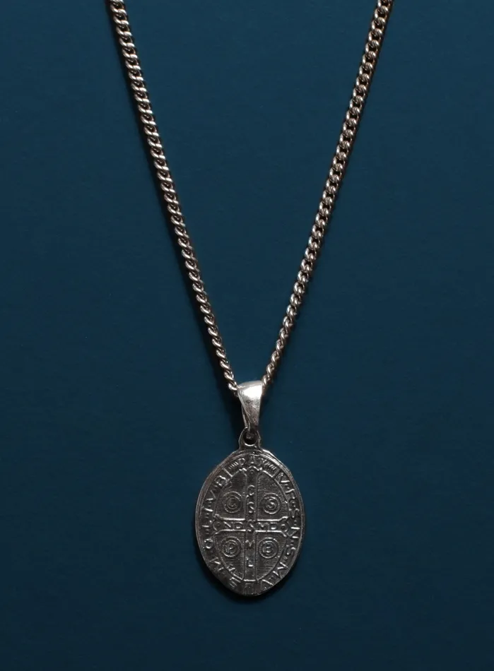 925 Sterling Silver St Benedict Oval Medal WE ARE ALL SMITH Mens Jewelry Clothing Rings