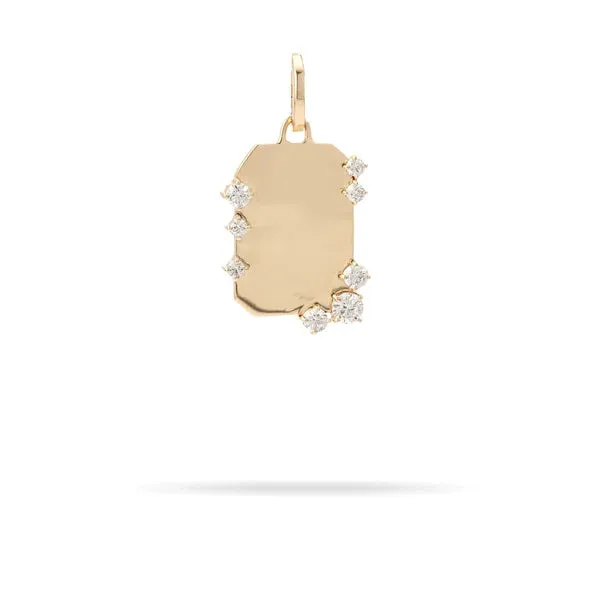 Adina Reyter Charm Necklaces Diamond Dog Tag Hinged Charm Lab Grown