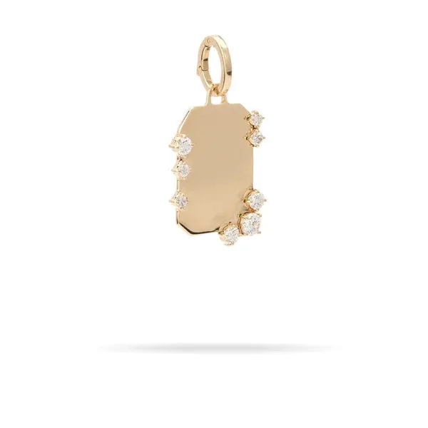 Adina Reyter Charm Necklaces Diamond Dog Tag Hinged Charm Lab Grown