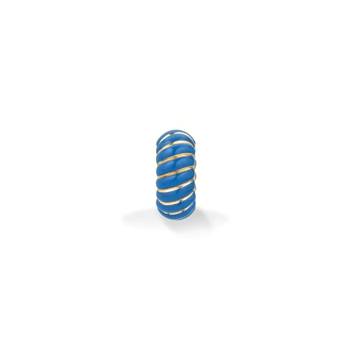 Adina Reyter Earrings Cobalt Ceramic Wave Big Bead