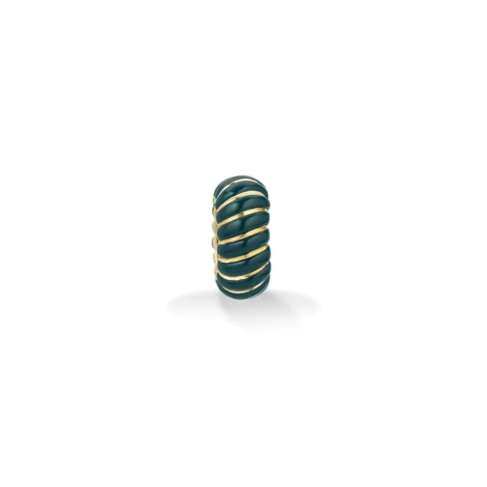 Adina Reyter Earrings Green Ceramic Wave Big Bead