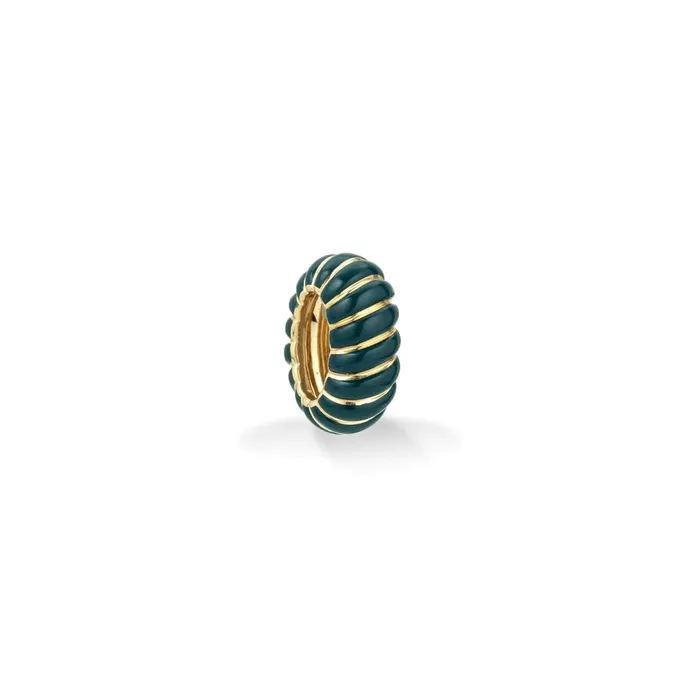 Adina Reyter Earrings Green Ceramic Wave Big Bead