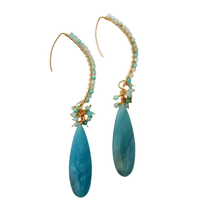 Amazonite Earrings Exquisite Boho Drop Design metamorphidi Earrings