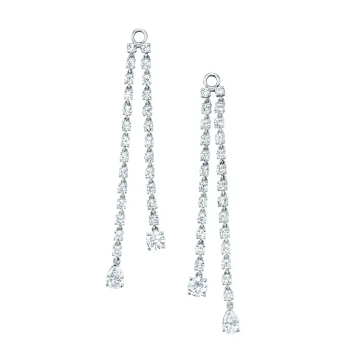 Anita Ko Earrings Double draped rope earrings w round pear diamond drops Anita Ko Earrings Double draped rope earrings w round pear diamond drops