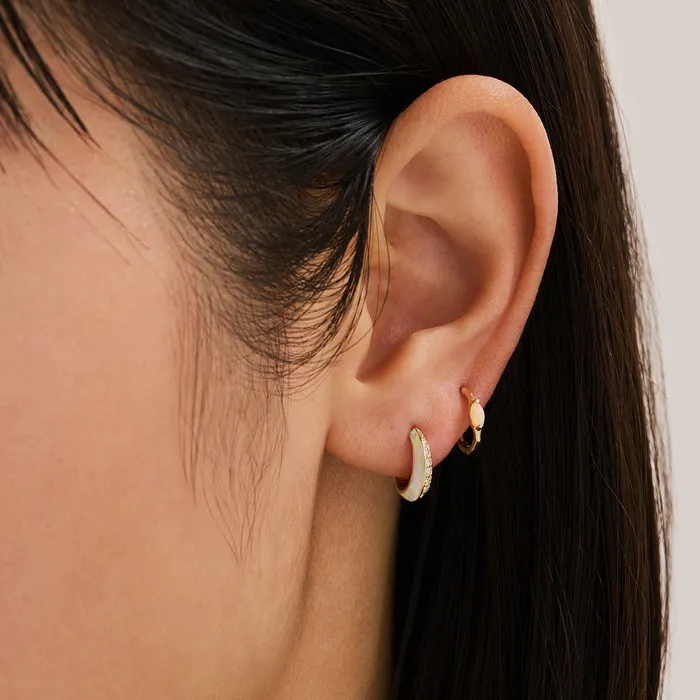 ARETHA Opal Huggie AURELIE GI Earrings