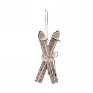 Attitudes Import Earrings Faux Fur Trim Ski Ornament