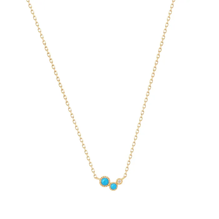 AURELIE GI AMIRA Turquoise White Sapphire Waterfall Necklace Necklaces