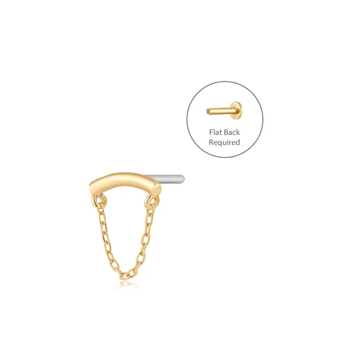AURELIE GI BOWERY Draped Chain Threadless Flatback Earring Earrings