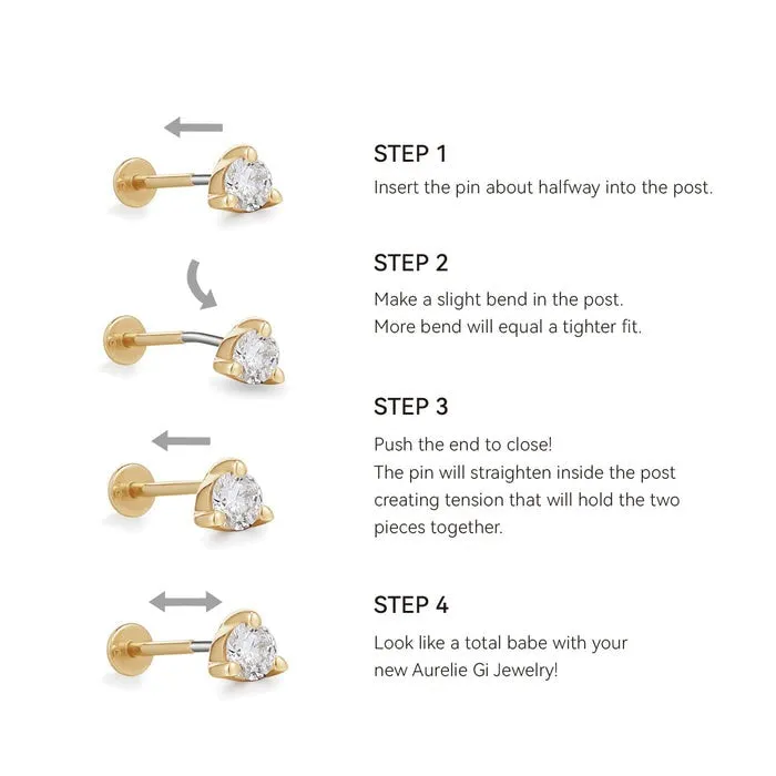 AURELIE GI BOWERY Draped Chain Threadless Flatback Earring Earrings