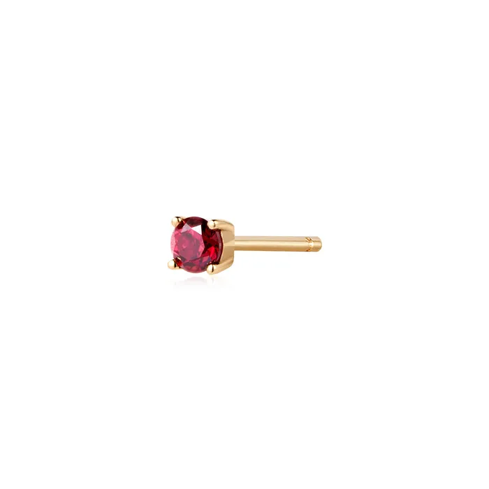 AURELIE GI Earrings CHARISSA Lab Ruby Stud Single Earring
