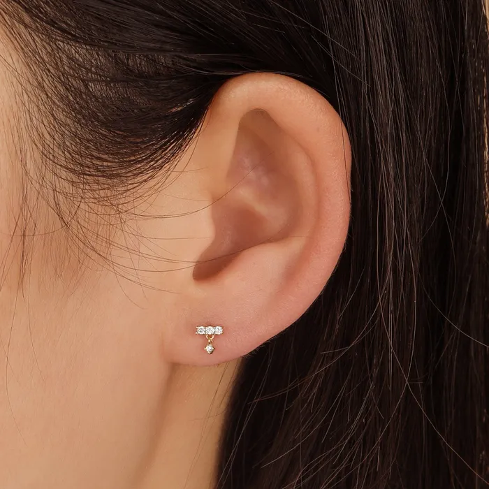 AURELIE GI Earrings DIANA Dangling Diamond Studs