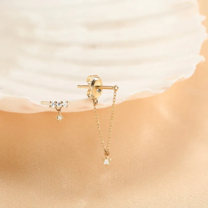 AURELIE GI Earrings DIANA Dangling Diamond Studs