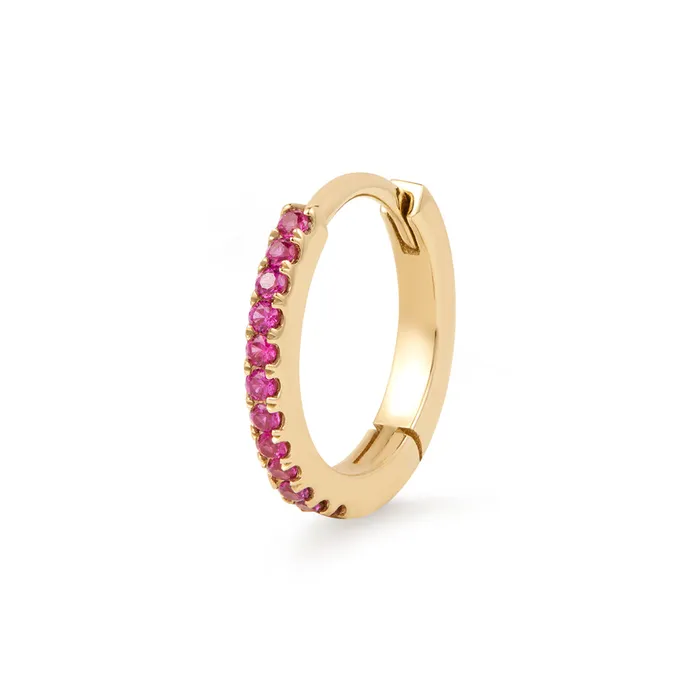 AURELIE GI Earrings ELLAYNA Lab Ruby Huggie