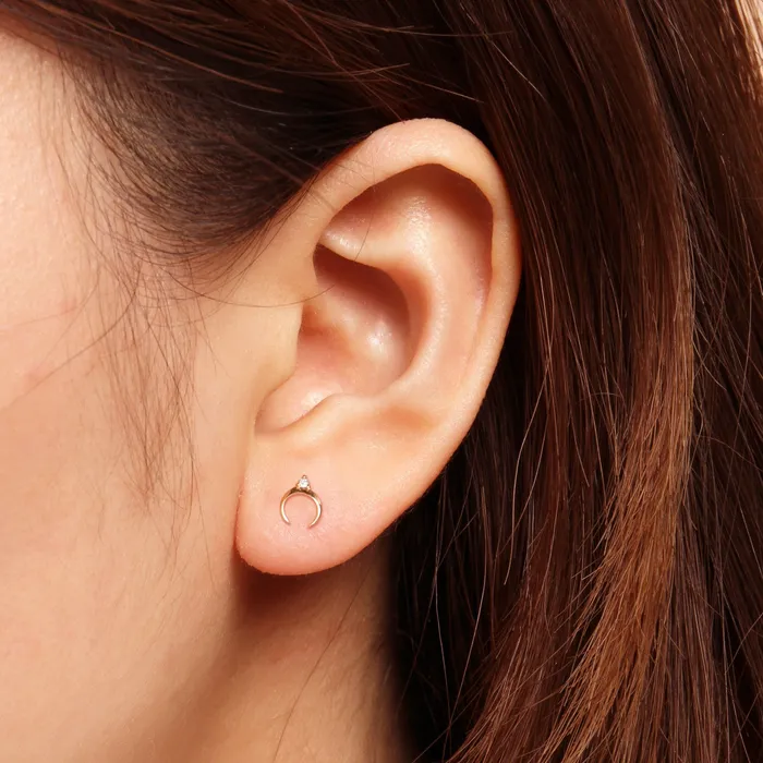 AURELIE GI Earrings GLORIA Diamond Arc Studs