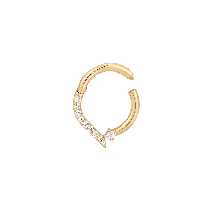 AURELIE GI Earrings LOU White Sapphire Swirl Clicker Hoop