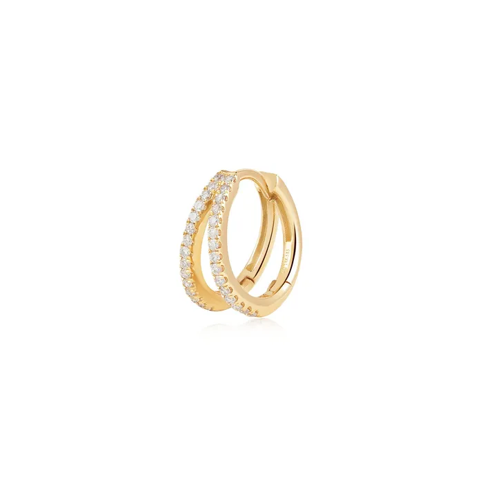 AURELIE GI FINLEY Lab Grown Diamond Double Row Huggie Hoop Earrings