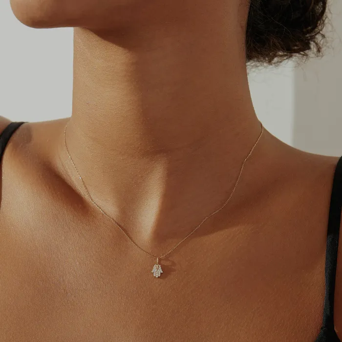 AURELIE GI Necklaces MIRIAM Diamond Hamsa Pendant