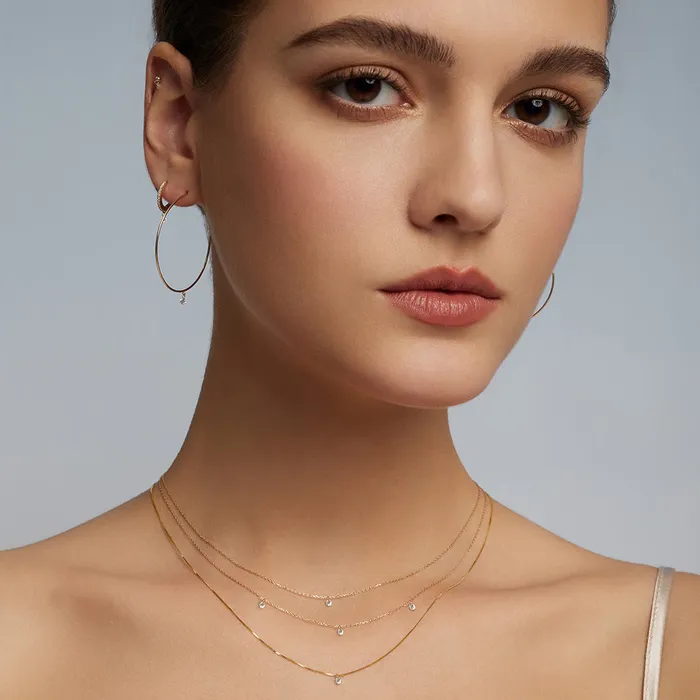 AURELIE GI PIROUETTE Single Floating Diamond Necklace Necklaces