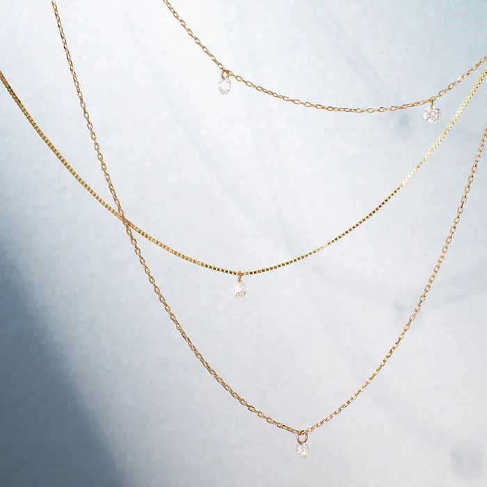 AURELIE GI PIROUETTE Single Floating Diamond Necklace Necklaces