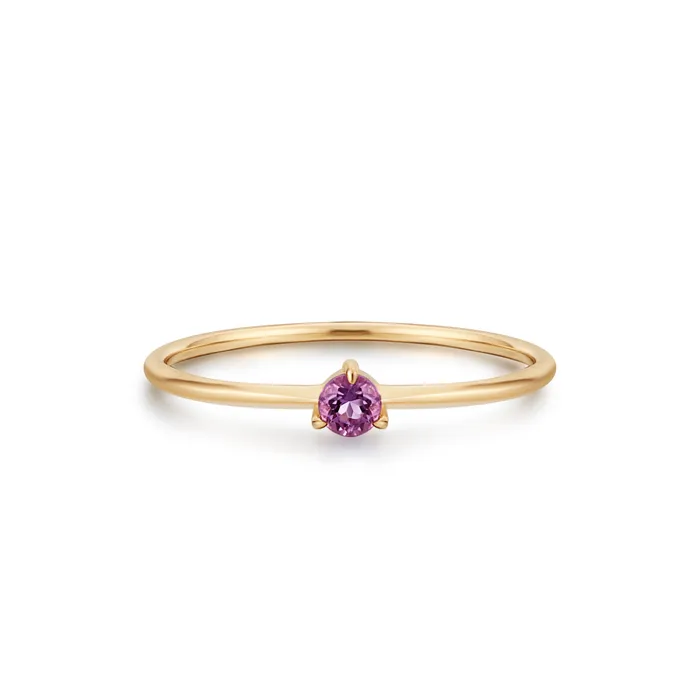 AURELIE GI Rings ELVA Amethyst Solitaire Ring