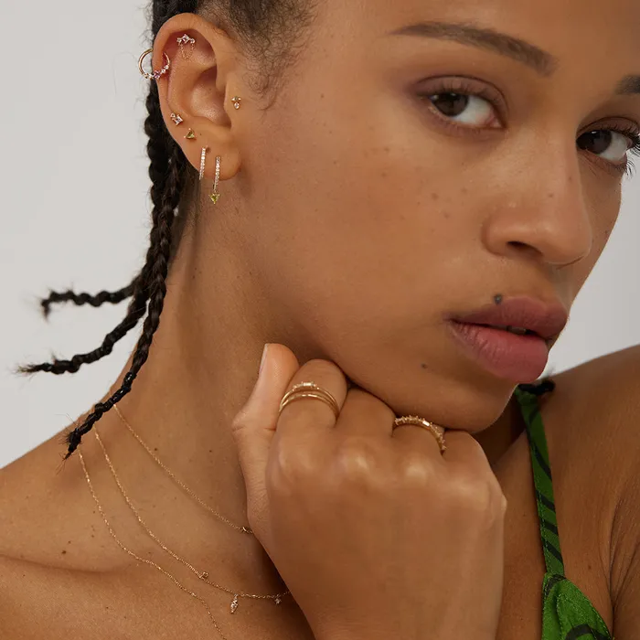 AURELIE GI VIV Princesscut White Sapphire Stud Earring Earrings