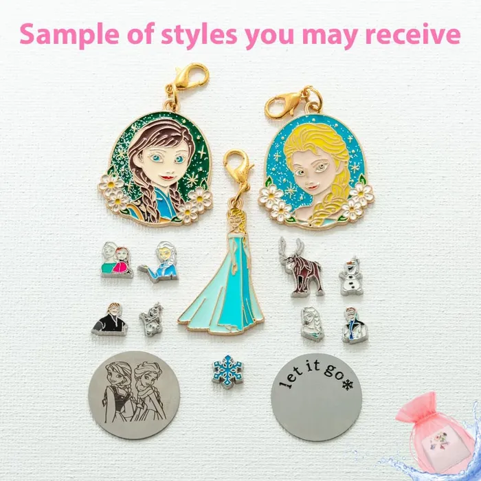 BATH0004FROZEN Charm Drop Frozen Princesses Charm Necklaces