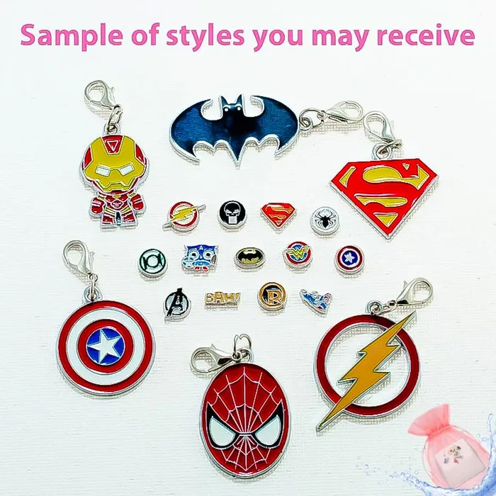 BATH0004SUPERHEROES Charm Necklaces Charm Drop Super Heroes