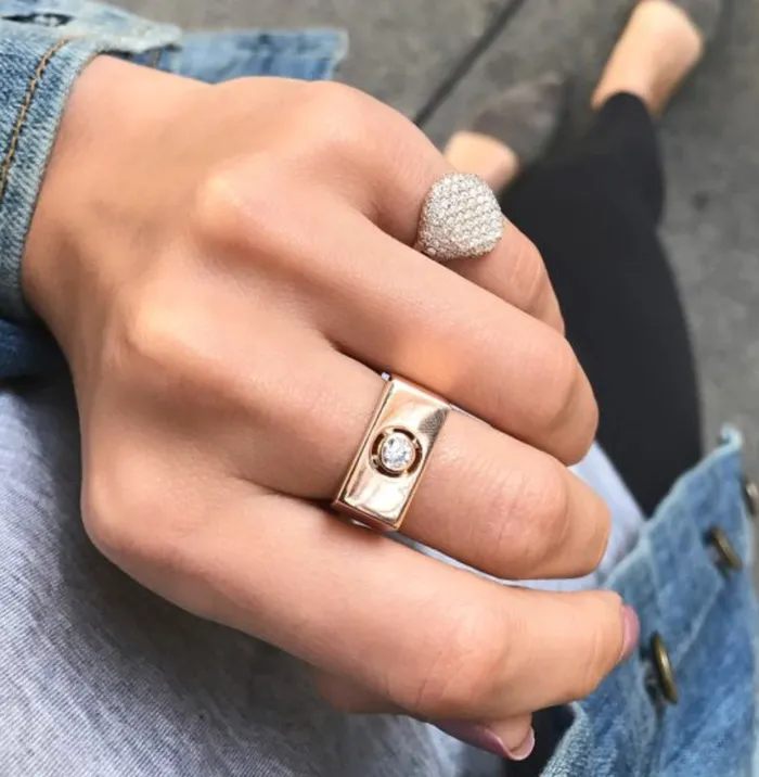 Bling Pinky Ring Carbon Hyde Rings
