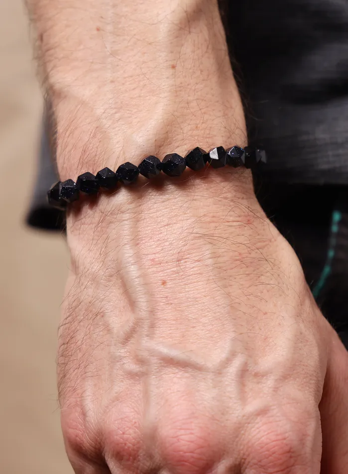 Blue Goldstone and Sterling Silver Mens Bead Bracelet WE ARE ALL SMITH Mens Jewelry Clothing Bracelets Blue Goldstone and Sterling Silver Mens Bead Bracelet WE ARE ALL SMITH Mens Jewelry Clothing Bracelets