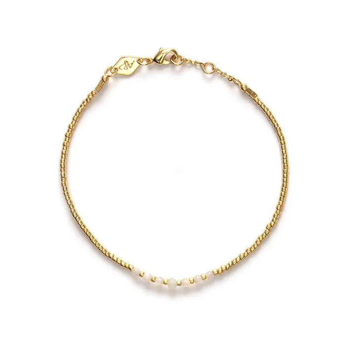 Bracelets Anni Lu BEAD AND GEM BRACELET PEARL