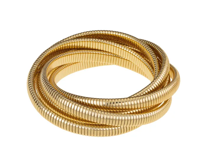 Bracelets Janis Savitt Gold 6 Row Cobra Bracelet