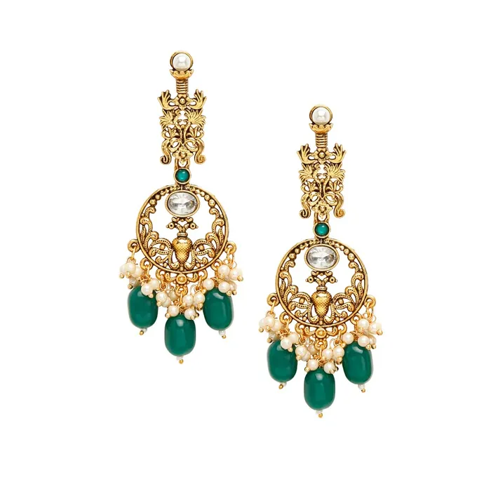 Bracelets Kairangi Kairangi Earrings for Women Oxidised Gold Pearl Crystal Studded Green White Beads Drop Dangler Drop Earrings for Women and Girls Bracelets Kairangi Kairangi Earrings for Women Oxidised Gold Pearl Crystal Studded Green White Beads Drop Dangler Drop Earrings for Women and Girls