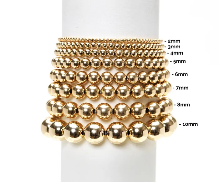 Bracelets Karen Lazar 3mm Yellow Gold Filled Bracelet With 4mm Sterling Silver