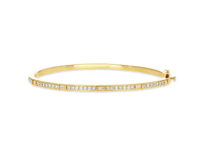 Bracelets Rachel Reid Round and Baguette diamond bangle