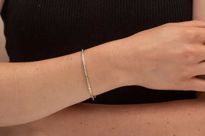 Bracelets Rachel Reid Round and Baguette diamond bangle Bracelets Rachel Reid Round and Baguette diamond bangle