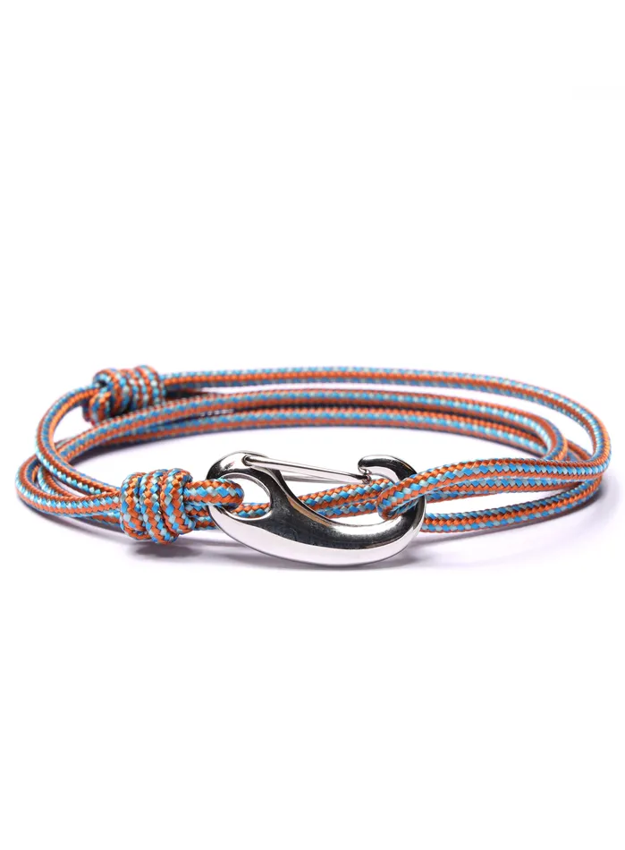 Bracelets We Are All Smith Orange Blue Tactical Cord Bracelet for Men Silver Clasp 30S
