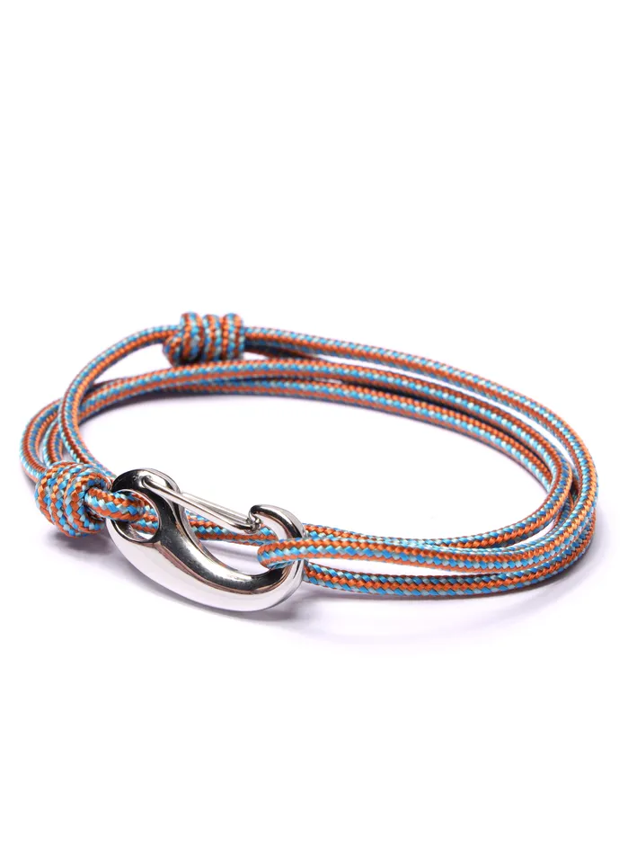 Bracelets We Are All Smith Orange Blue Tactical Cord Bracelet for Men Silver Clasp 30S