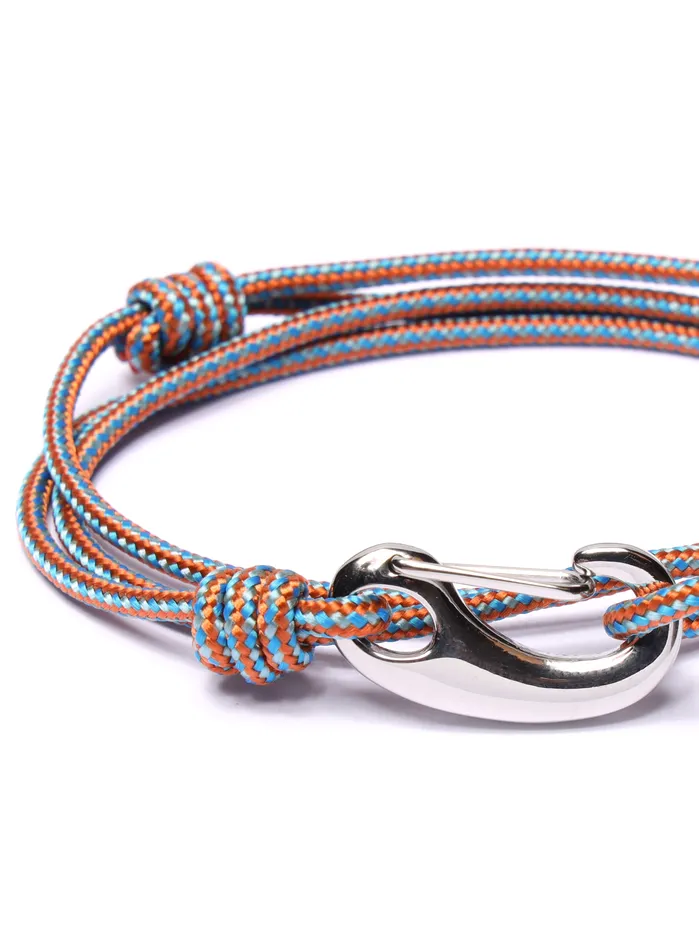Bracelets We Are All Smith Orange Blue Tactical Cord Bracelet for Men Silver Clasp 30S