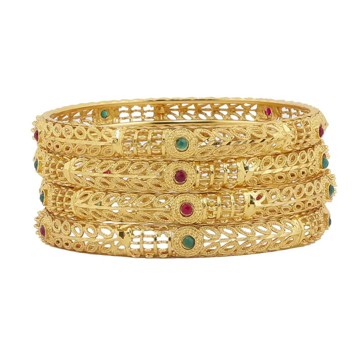 Bracelets Yellow Chimes Yellow Chimes Classic Design Ethnic Look Studded Stones 4 PCs Traditional Gold Plated Bangles Set for Women and Girls 28 Bracelets Yellow Chimes Yellow Chimes Classic Design Ethnic Look Studded Stones 4 PCs Traditional Gold Plated Bangles Set for Women and Girls 28
