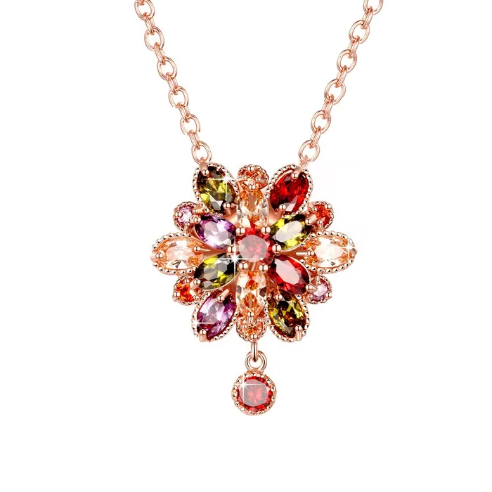 Bracelets Yellow Chimes Yellow Chimes Crystal Chain Pendant for Women Double Flower Swiss Cubic Zircon 18K RoseGold Plated Chain Pendant for Women and Girls Bracelets Yellow Chimes Yellow Chimes Crystal Chain Pendant for Women Double Flower Swiss Cubic Zircon 18K RoseGold Plated Chain Pendant for Women and Girls