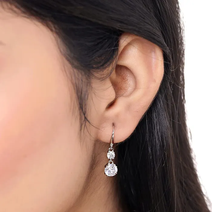 Bracelets Yellow Chimes Yellow Chimes Earrings for Women and Girls A5 High Grade White Crystal Drop Hoop Earrings Silver Toned Drop Earrings Birthday Anniversary Gift for Wife Birthday Gift for Girls Women