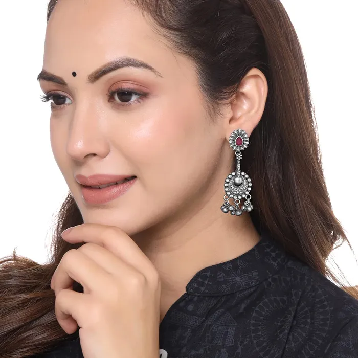 Bracelets Yellow Chimes Yellow Chimes Earrings for Women and Girls Traditional Silver Oxidised ChandbaliGerman SilverChand Baliyan EarringsBirthday Gift For girls and women Anniversary Gift for Wife