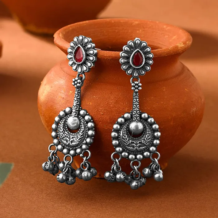 Bracelets Yellow Chimes Yellow Chimes Earrings for Women and Girls Traditional Silver Oxidised ChandbaliGerman SilverChand Baliyan EarringsBirthday Gift For girls and women Anniversary Gift for Wife