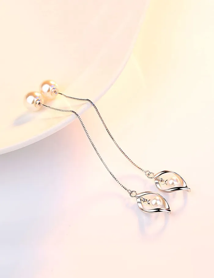 Bracelets Yellow Chimes Yellow Chimes Earrings for Women and Girls White Pearl Dangler Silver Tone Long Dangler Earrings Birthday Gift for girls and women Anniversary Gift for Wife