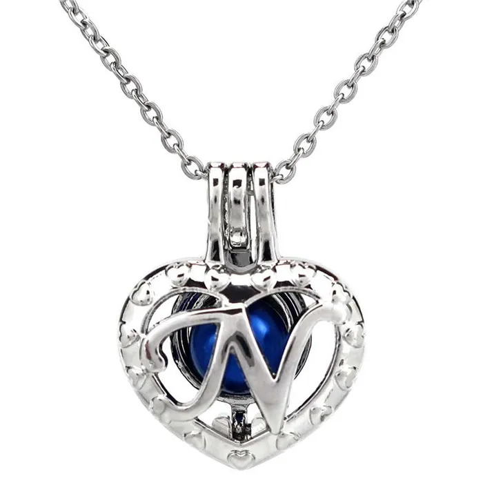 Cage Pendant Silver Plated Letter N CPSP167N Necklaces