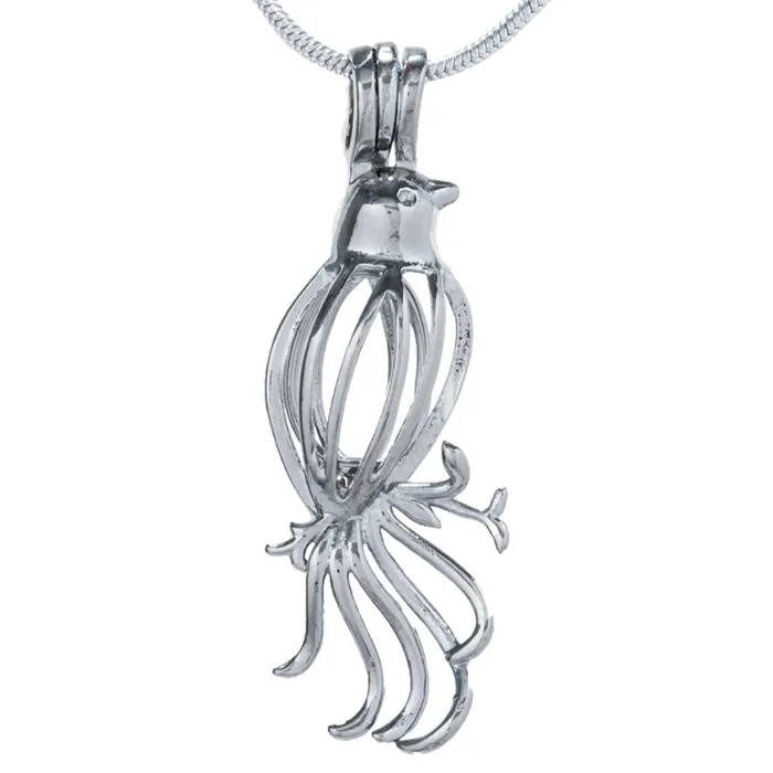 Cage Pendant Silver Plated Phoenix Bird CPSP090 Necklaces