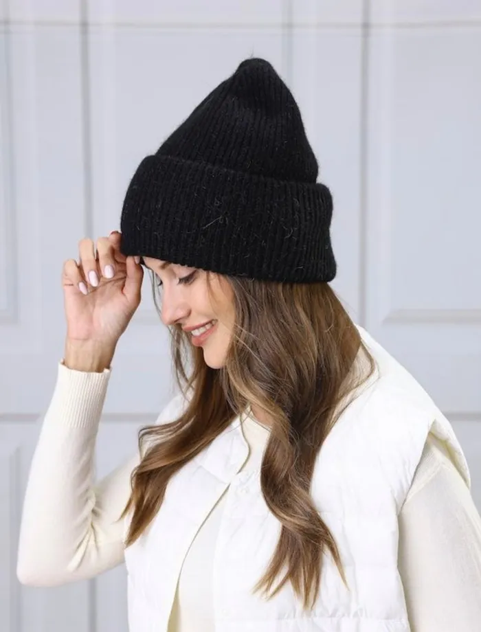 Candlewick Gift Shop Earrings Angora Ribbed Beanie