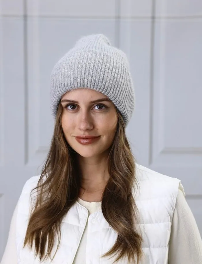 Candlewick Gift Shop Earrings Angora Ribbed Beanie
