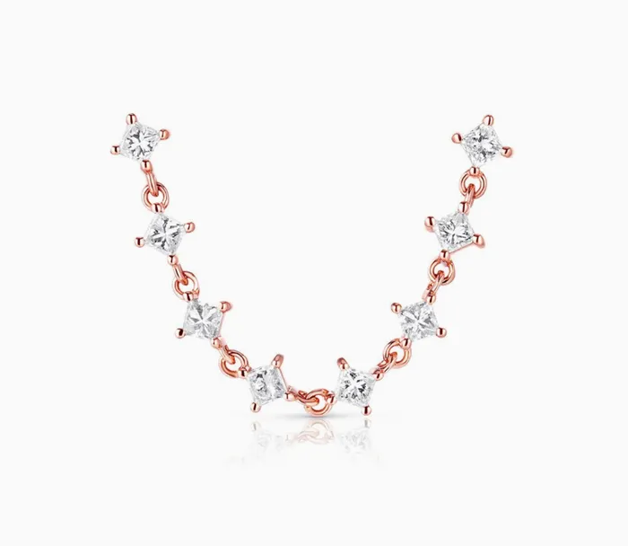 Carbon Hyde Earrings Princess Ear Chain